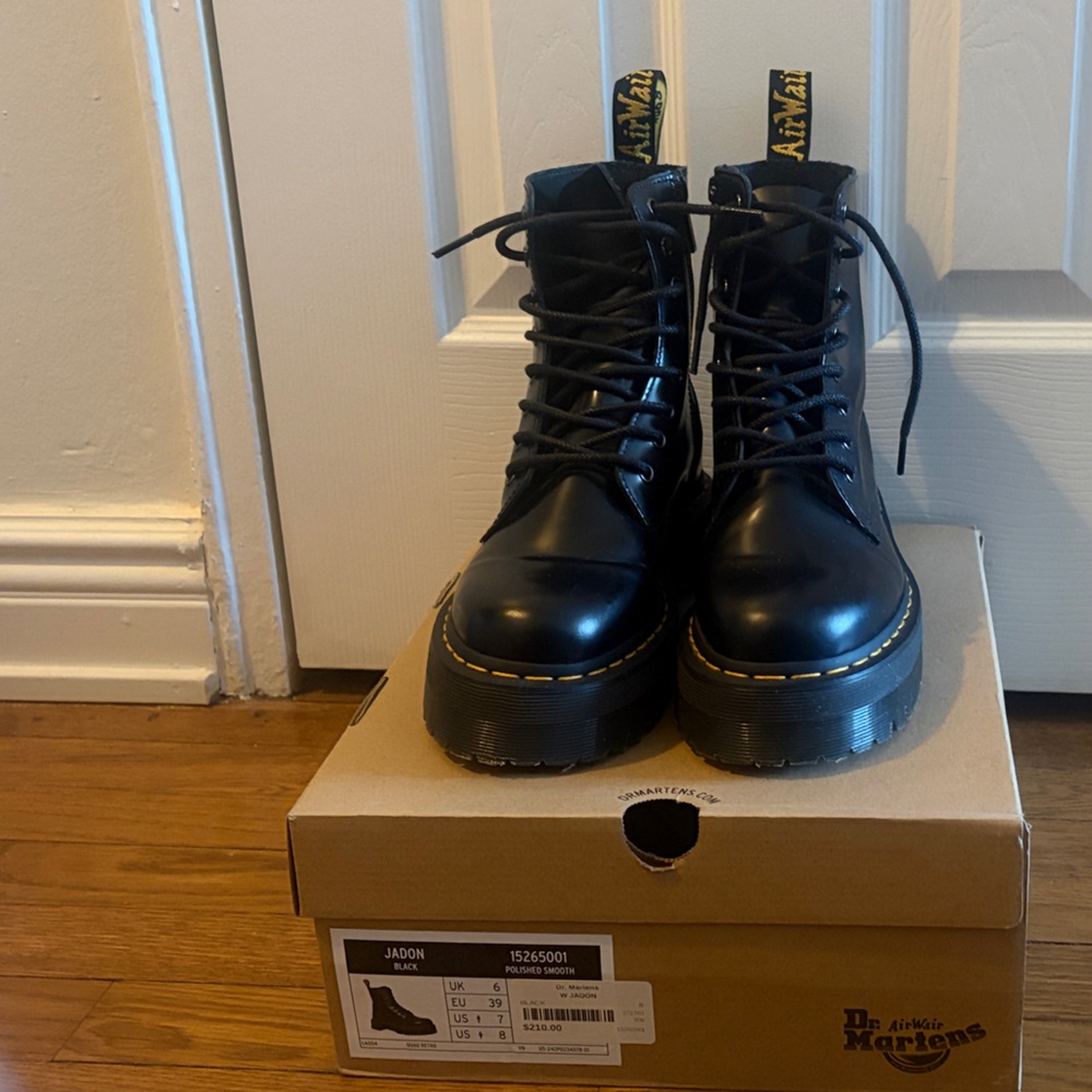 Dr. Martens Black Lace-Up Platform Boots